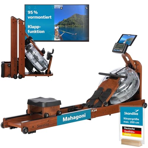 Skandika Wasserrudergerät Nytta | 45° Tank, Holz Rudergerät für Zuhause, klappbar, Kinomap App kompatibel, Edelholz Mahagoni | Holzrudergerät mit Wasserwiderstand Skandika Wasserrudergerät Nytta | 45° Tank, Holz Rudergerät für Zuhause, klappbar, Kinomap App kompatibel, Edelholz Mahagoni | Holzrudergerät mit Wasserwiderstand