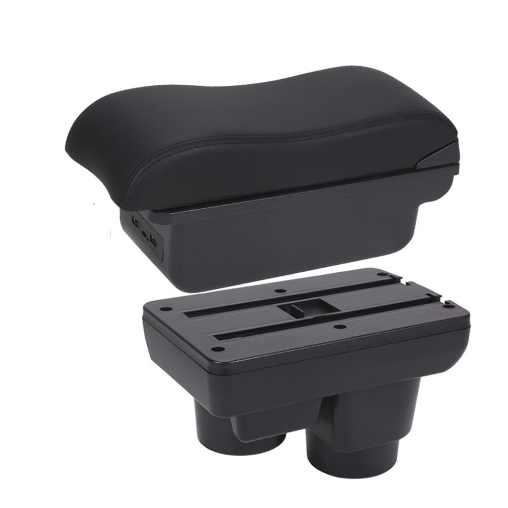 Aierdeyp B2 Black Line 3Usb Car Armrest Box For Ford For Fiesta 2011