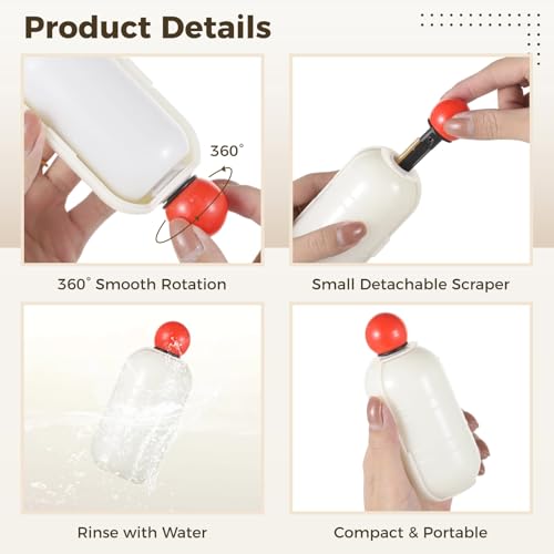 Image of 4 PCS Reusable Washable Lint Rollers for Clothes - Travel Lint Roller with Flip Dust Cover & Detachable Scraper for Clothes Pet Hair