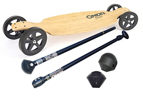 Offroad-Longboard Onda Longa von Onda Motion - 107 cm x 27 cm - Allterrain - Longboarding - Landpaddling (Longboard mit Fiberglas-Carbon-Landpaddling-Stick)