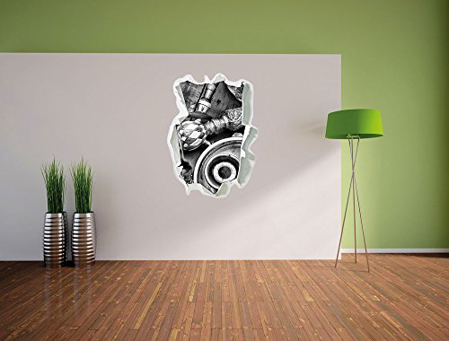 Stil.Zeit Monocrome, Orientalische Shisha Aprikose Papier im 3D-Look, Wand- oder Türaufkleber Format: 92x62cm… – Bild 4