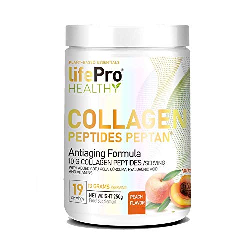 Life Pro Antiaging Collagen Peptides 250g | Ideal para Dietas Paleo y Cetogénica | Péptidos de colágeno que rejuvenecen y mejoran el estado de tu piel (PEACH)