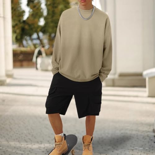 Mens Acid Wash Gradient Crewneck Sweatshirt Long Sleeve Shirts Vintage Hoodie Basic Loose Fit Tee Pullover Top4