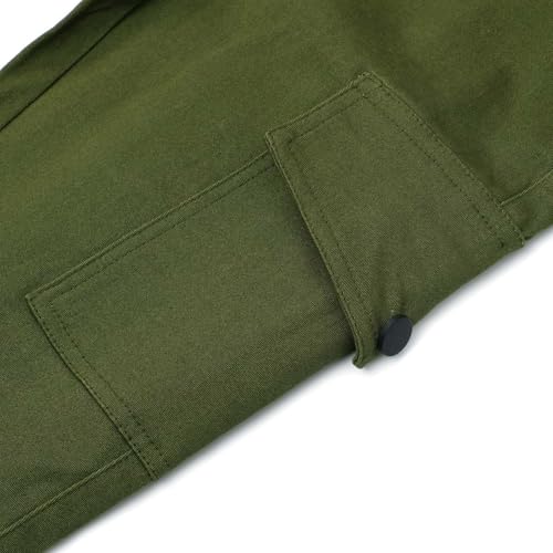 2PC Boys Girls Cargo Pants Childrens Stretch Elastic Waist School Trousers Kids Solid Pocket Twill Joggers Pants3