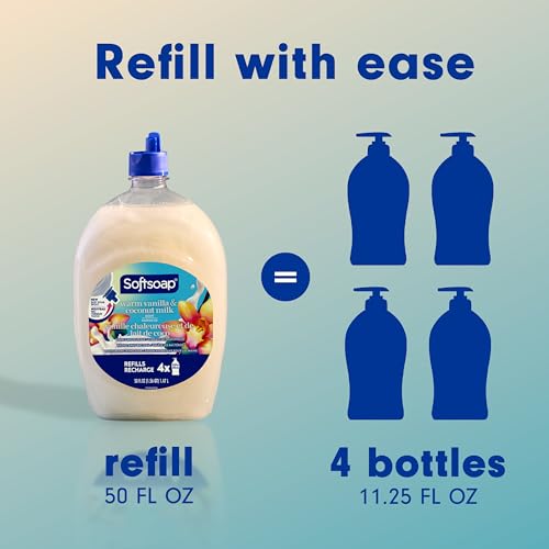 Image of Softsoap Moisturizing Liquid Hand Soap, Warm Vanilla and Coconut Milk, 50 oz Refill (Pack of 2)