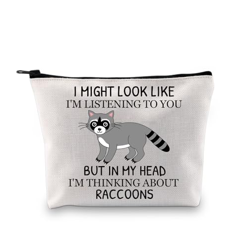 PLITI Divertente procione regali per gli amanti del procione procione borsa cosmetica procione regalo a tema procione proprietario regalo amante degli animali regalo, Sembra Raccoon Bagu, alla moda