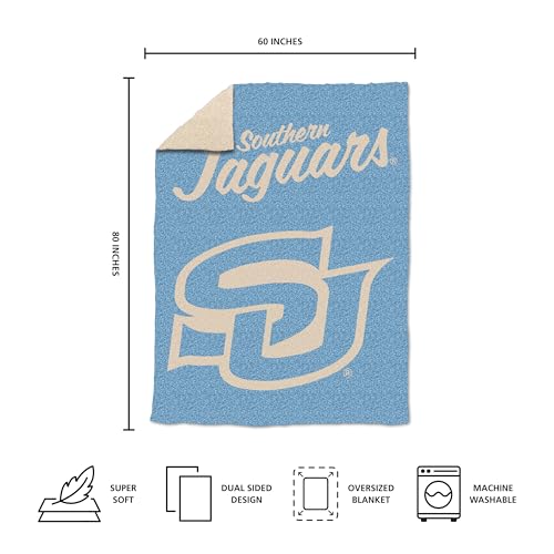 FANMATS HBCU Southern University Jaguars XL Luxe Dreams Throw Blanket – 60" x 80" Size | Team Color & Reversible | Polyester Material by FANMATS - Used condition - Image 4