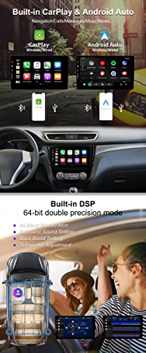 SXAUTO Car Radio Android 10 Suitable for X-Trail Qashqai J11 Rouge (2014-2018), Built-in Carplay/Android Car/DSP - Image 2