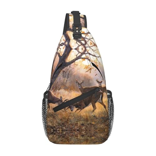 Sac à bandoulière motif cerf homme - Sacoche de transport pour cyclisme, fitness et voyage