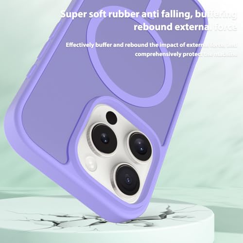Image of for iPhone 16 pro Case [Compatible with Magsafe] Translucent Matte Phone Cover, [10 FT Military Grade Drop Protection] Slim Durable Shockproof Protective Bumper (Light Purple, iPhone 16 Pro)