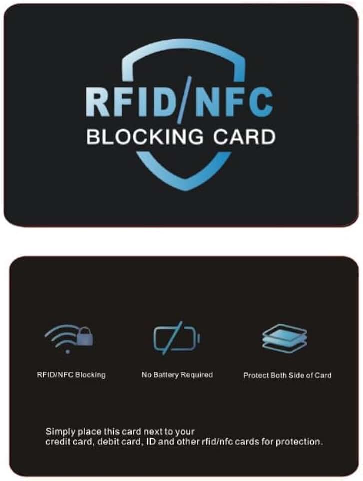 Pacote com 2 cartões com bloqueio RFID, protetor de cartão de crédito de débito bancário, bloqueador NFC sem contato, proteção total da carteira (azul)
