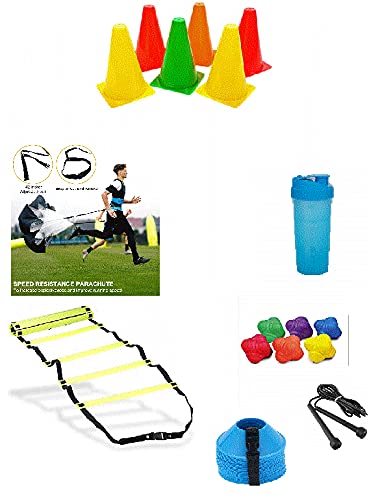 Nan-X Agility Training Combo Kit | School Model Agility Combo Kit with Agility Ladder with 10 Rungs, Speed Parachute, Mini Soccer Disc Cone and Other Items-picture-10
