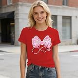 Valentines Nurse Shirt for Women-Valentines Day Bow Short Sleeves Funny Nursing School Tee Tops