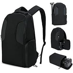 Mochila Camara Dslr BAICLES Mochila de cámara Mochila de cámara DSLR/SLR Mochila de fotografía para cámaras SLR Mochila de portátil Mochila de fotógrafo Mochila de nylon a prueba de golpes(Negro)