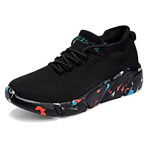 LIBINXIF Womens Mens Light Breathable Fashion Slip Resistant Sneakers Comfortable Walking Shoes Couple Shoes Sock Shoes Running Shoes Trainers Shoes Multicolor Cover