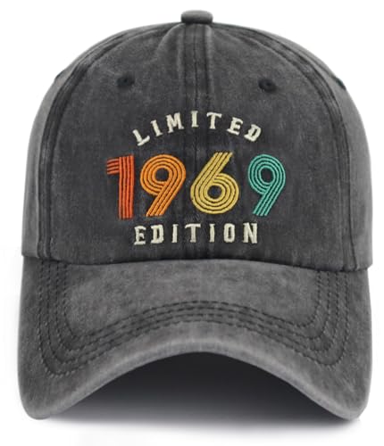 55th Birthday Decorations for Women Men, Vintage Limited 1969 Edition Baseball Cap, Adjustable Cotton 55 Years Old Birthday Gifts Hat, Retirement Gifts for Dad Mom Friend Brother Sister Black