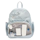 Y2K Harajuku grande capacità zaino regolabile per scuola, lavoro, uscite, regali. Materiale in PU lucido e morbido, resistente ai graffi e facile da pulire per un look fresco e colorato