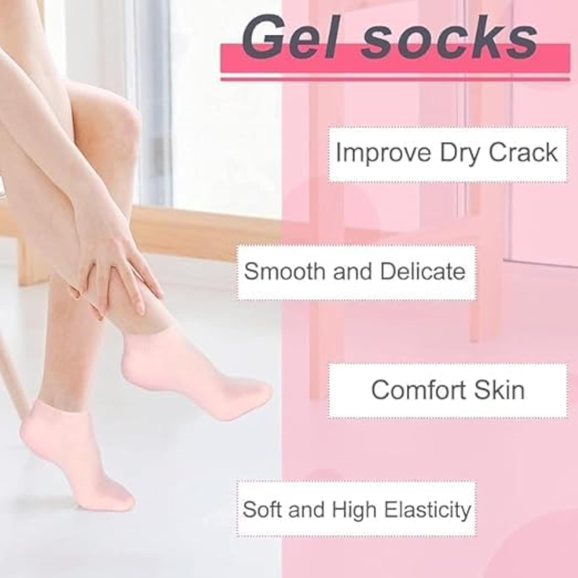 Moisturizing Gel Socks Set for Dry Skin, Foot Care