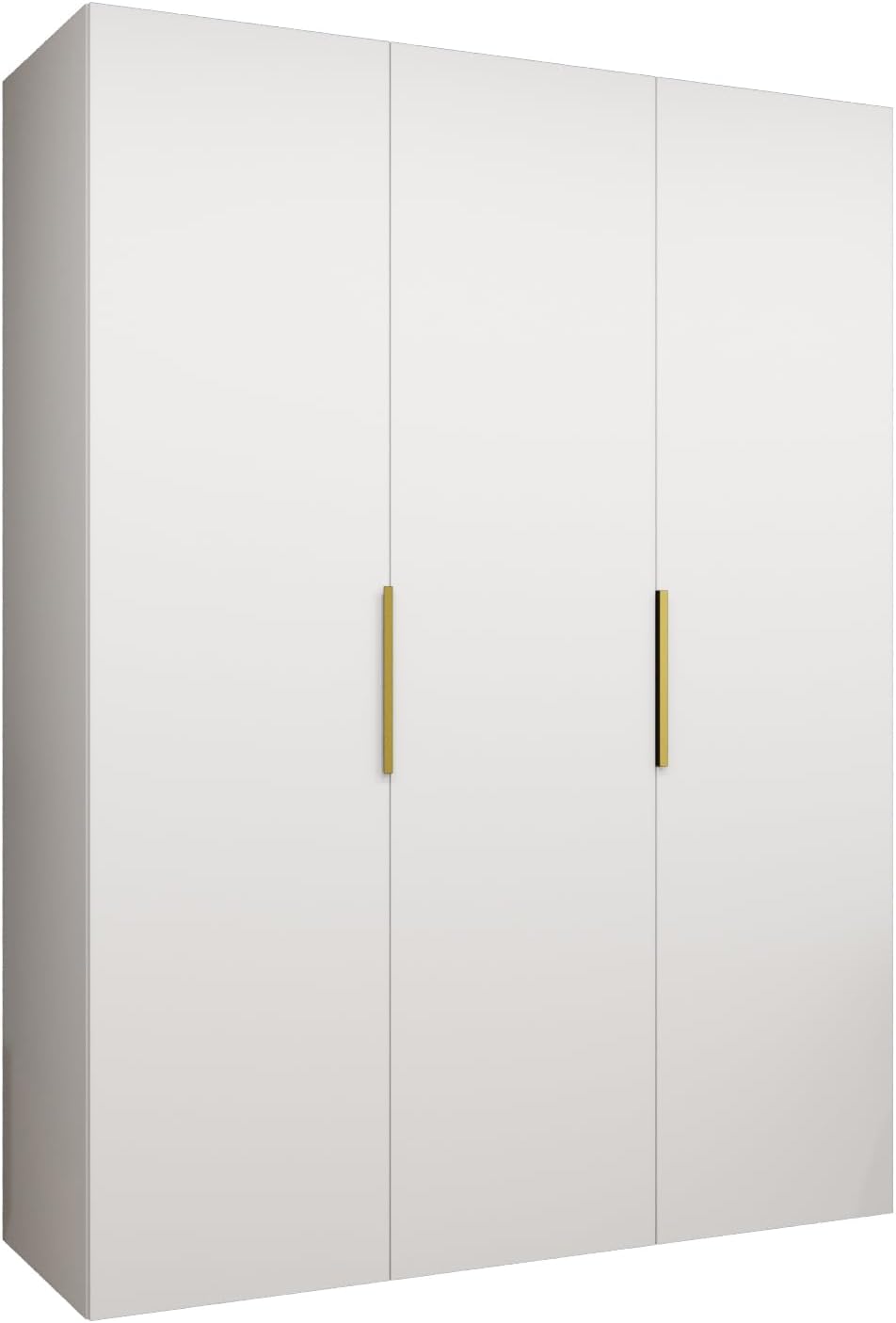 Assembled ABIKSMEBLE Marbella 1 Wardrobe, white with gold handles.