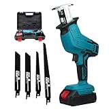 twostronking 1300mah Fleischersäge Elektrisch, Mit 4 Abnehmbaren Sägeblättern, Hubgeschwindigkeit 3000/Min, Stufenlose Geschwindigkeitsregulierung, Geeignet Zum Schneiden Von Knochen Und Fleisch