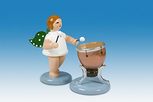 Ange musicien en bois 6 cm de l'Erzgebirge à offrir à Noël