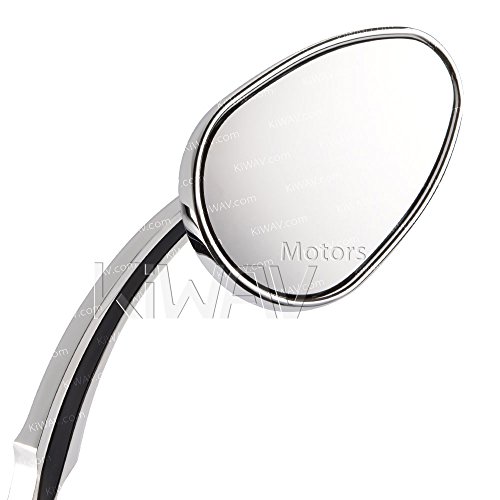 KiWAV Arrow LED Chrome Mirrors Aluminum 5/16 Inch -24 compatible for Harley-Davidson Motorcycle - Thumbnail 2