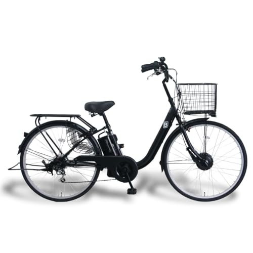 【Amazon.co.jp限定】100%完成品 26インチ 電動アシスト自転車 シマノ外装6段変速 前輪駆動 36V 8.5AHバッテリー TDF-26Z (マットブラック)