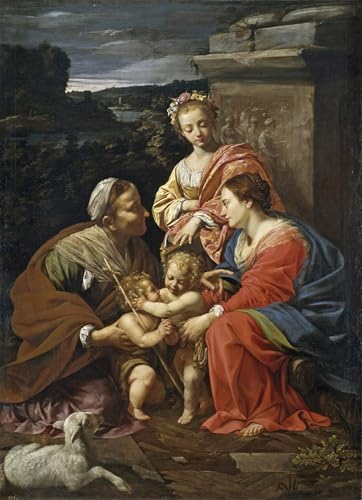 Tableau Vierge à l'enfant Simon Vouet impression murale 60x90cm