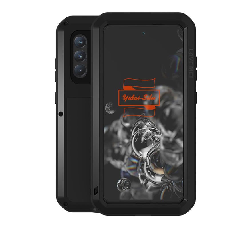 Galaxy S21 FE Wodoodporne 【Wytrzymałe aluminium, IP54 Jakość wojskowa】 2m Odporne na wstrząsy metalowe 360°Protectio Etui z wbudowanym ekranem do Samsung Galaxy S21 FE 6,4" - Czarny