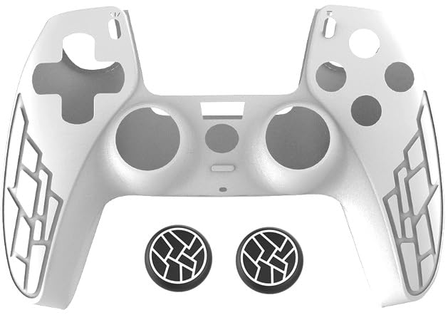 TMG Anti-Slip Controller Silicone Skin for Ps5, Ergonomic Rubber Protective Case with 2 PC matching Thumb Grips (White) (B0CJRT6H8W) Amazon Price History, Amazon Price Tracker