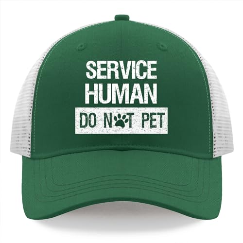 Service Human Do Not Pet Hat Cycling Caps for Him Green