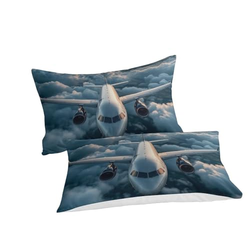 Housse de couette avion 140x200 anti-transpiration en microfibre douce single