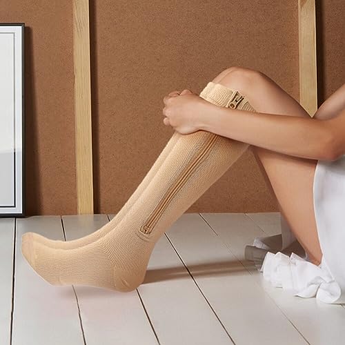 PHEZEN Zipper Compression Socks,3 Pairs 15-20 mmHg Closed Toe Compression Stockings for Men Women Running Nurse Athletic, XXL4
