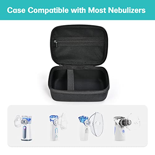 ProCase Carrying Case for Portable Nebulizer Travel, Handheld Nebulizador Machine for Adults Kids, Hard Organizer Holder Storage Bag with Pocket for Chamber Inhaler Spacer Asthma Medicine Kits -Black