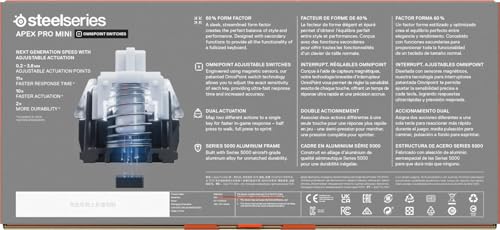 Apex Pro Mini HyperMagnetic Tastiera da gaming - La più veloce al mondo - Azionamento regolabile - Fattore di forma compatto al 60% - Copritasti in PBT - USB-C - Layout QWERTY Inglese - Tastiera gaming - Immagine 12