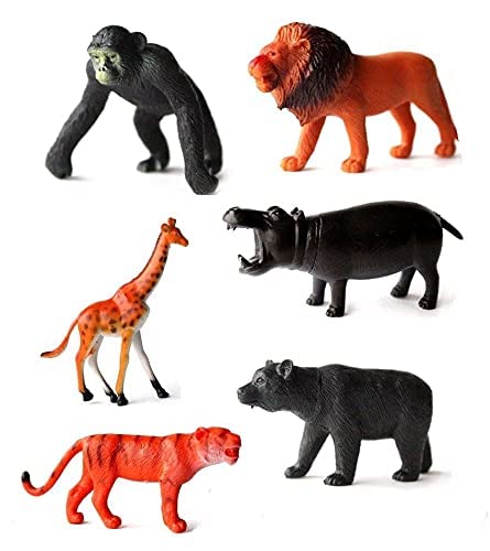 Perpetual Bliss Life Model Children Puzzle Early Education Gift Jungle Animal Toy Set Realistic Figurines Play for Kids