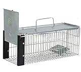 Cage en fil peint Suinga Piège à animaux vivants réutilisable en cage galvanisée pour lapins, chats, rats et rongeurs Gris 41 x 16 x 17 cm