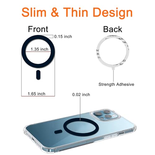 Image of COJOC 3PCS for Magsafe Ring Sticker,Universal Magnetic Conversion Adapter Compatible with Wireless Charging Accessories for iPhone 17 /Air /16 /15 /14 Series, Galaxy Series and Phone Case,Dark Blue