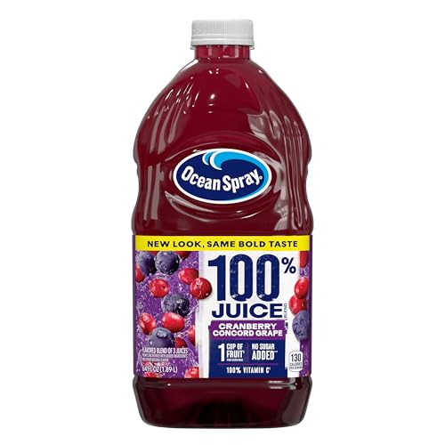 Ocean SprayÂ® 100% Juice Cranberry Grape Juice Blend, 64 Fl Oz Bottle (Pack of 8)