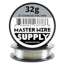 Stainless Steel 316L - 25 - 32 Gauge Wire - 25ft - 0.20mm - 0.008in - Master Wire Supply - Made in USA