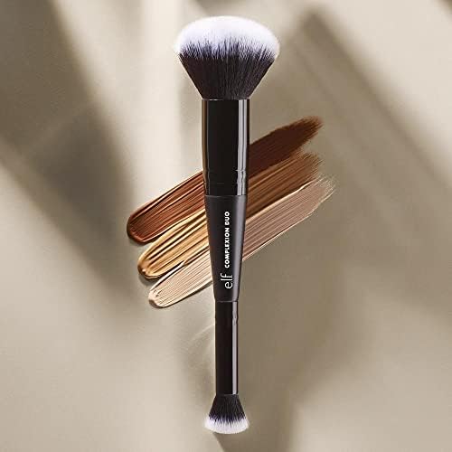 e.l.f. Cosmetics Complexion Duo Brush, 2-In-1 Vegan Makeup Tool, Flawlessly Applies Concealer & Foundation