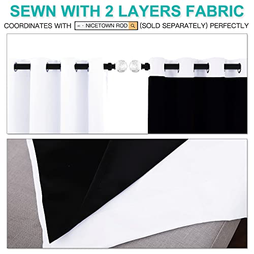 Image of NICETOWN Full Shading Cold Blocking Curtains for Windows, Super Heavy-Duty Black Lined Blackout Curtains for Bedroom, Privacy Assured Window Treatment (White, Pack of 2, 62 inches W x 95 inches L)