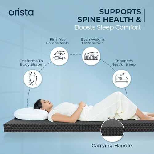 Image of Orista Tri-Fold Foldable Orthopedic Foam Mattress Single Bed | 72x36x4 Inch | Compact & Portable, 3-Fold Design | Perfect for Floor Sleeping, Guests, and Travel Easy Storage & Comfort Support