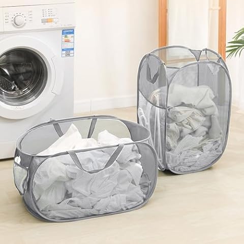 HEKOBAG Pop Up Collapsible Laundry Baskets Cover