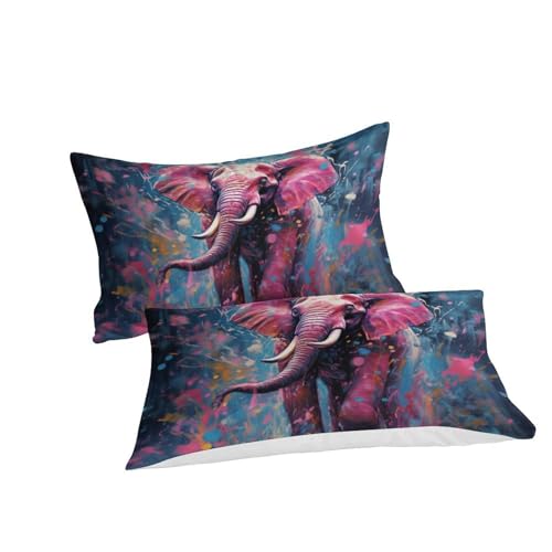 Housse couette 260x220 fermeture éclair éléphant literie sans pli - 3