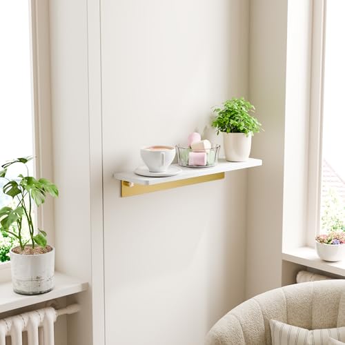 Étagère murale en marbre blanc poli design moderne suspendu luxe - 6