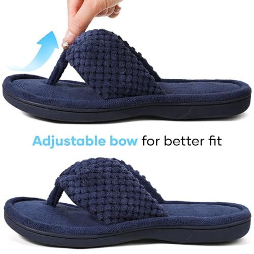 ULTRAIDEAS Women's Popcorn Flip Flop House Slipper with Memory Foam, Gift for Women Mom (Navy, Size 5-6) by ULTRAIDEAS - Used condition - Image 5