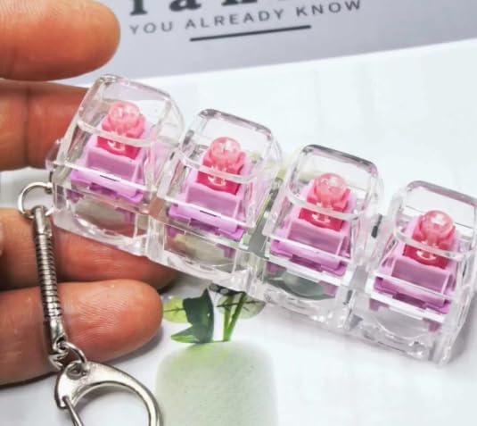 2 Pcs Keyboard Fidget Toy for Adults, Red Creamy Fidget Clicker