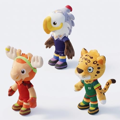 EOHX 2026 World Cup Mascot Plush Toys, 12 Inch Soft Stuffed Animal Set, Merchandise for Kids,...
