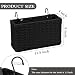 Cotton Rope Woven Bedside Caddy for Dorm Bed, Foldable Bedside Shelf Bunk Bed Accessories, College Dorm Room Essentials Hanging Organizers Storage Basket, Room Decor Magazine File Holder (Black)